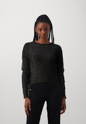 The Ragged Priest SIREN SEQUIN DISTRESSED - Strickpullover - black/silver