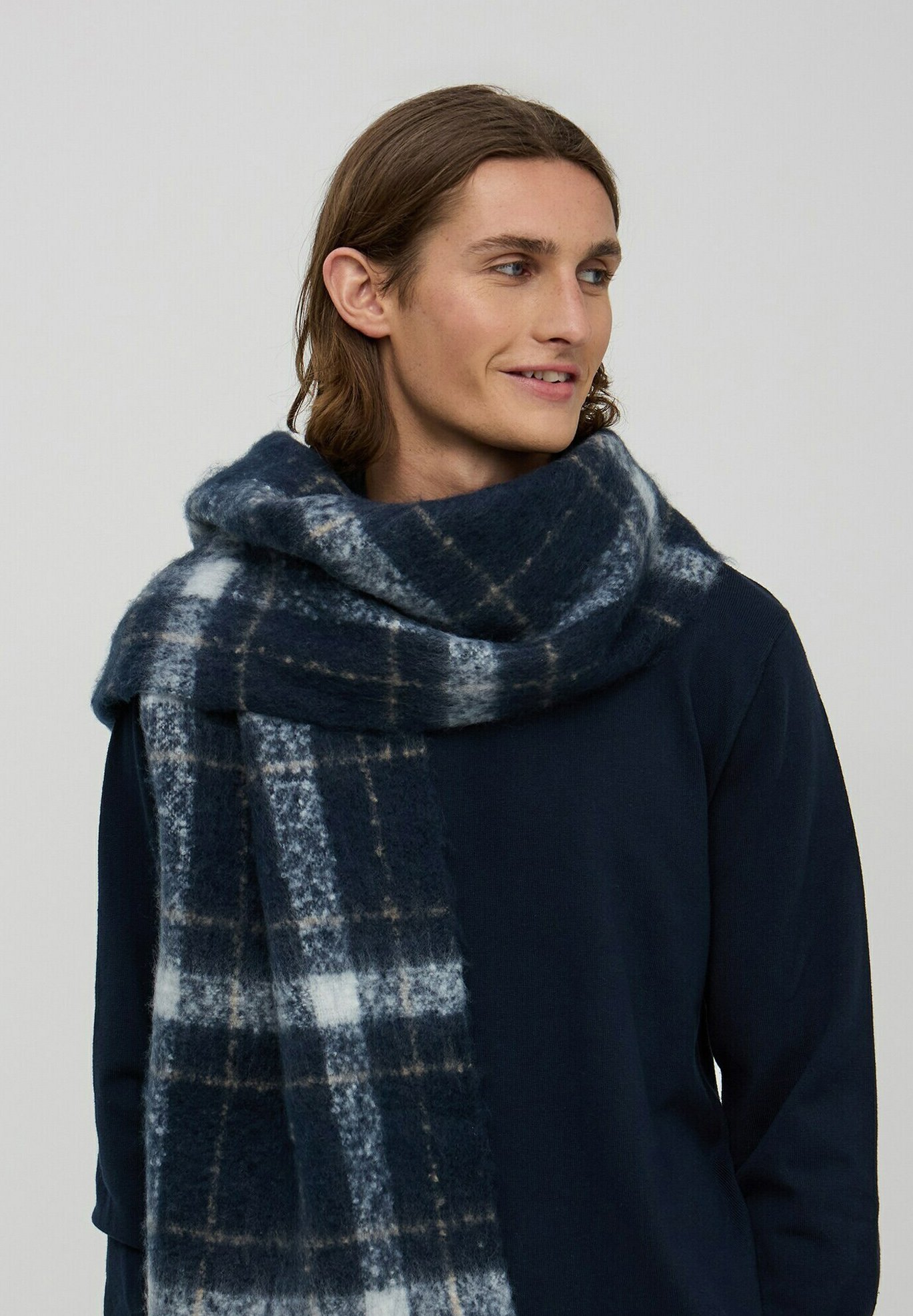 Sciarpa Di Cotone - Blue-benzina Lurex Argento - Foulard Quadrato, 7,95 - Foto 8