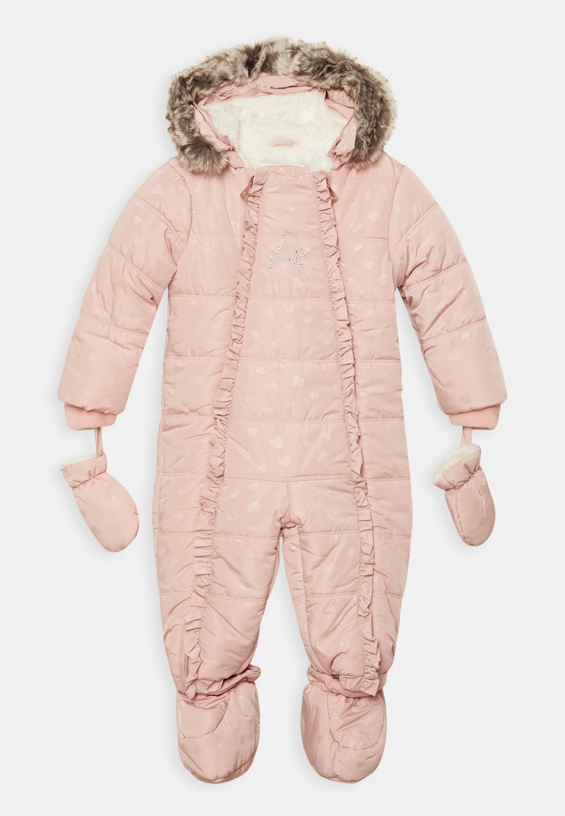 light pink snowsuit