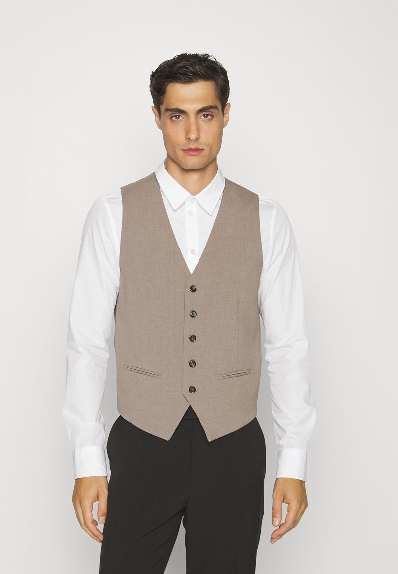 Lindbergh - MENS WAISTCOAT FOR SUIT SLIM FIT - Suit waistcoat - deep sand melange, Enlarge