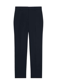 Knavy dressbyxor i slät tyg, med rak passform, två framfållar och en klassisk midjevikning. Inga synliga mönster eller dekaler.