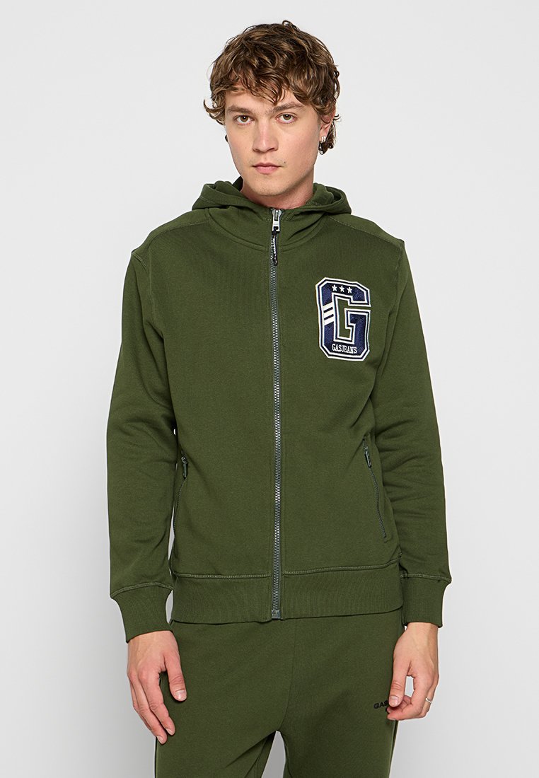 GAS Sweater met rits groen