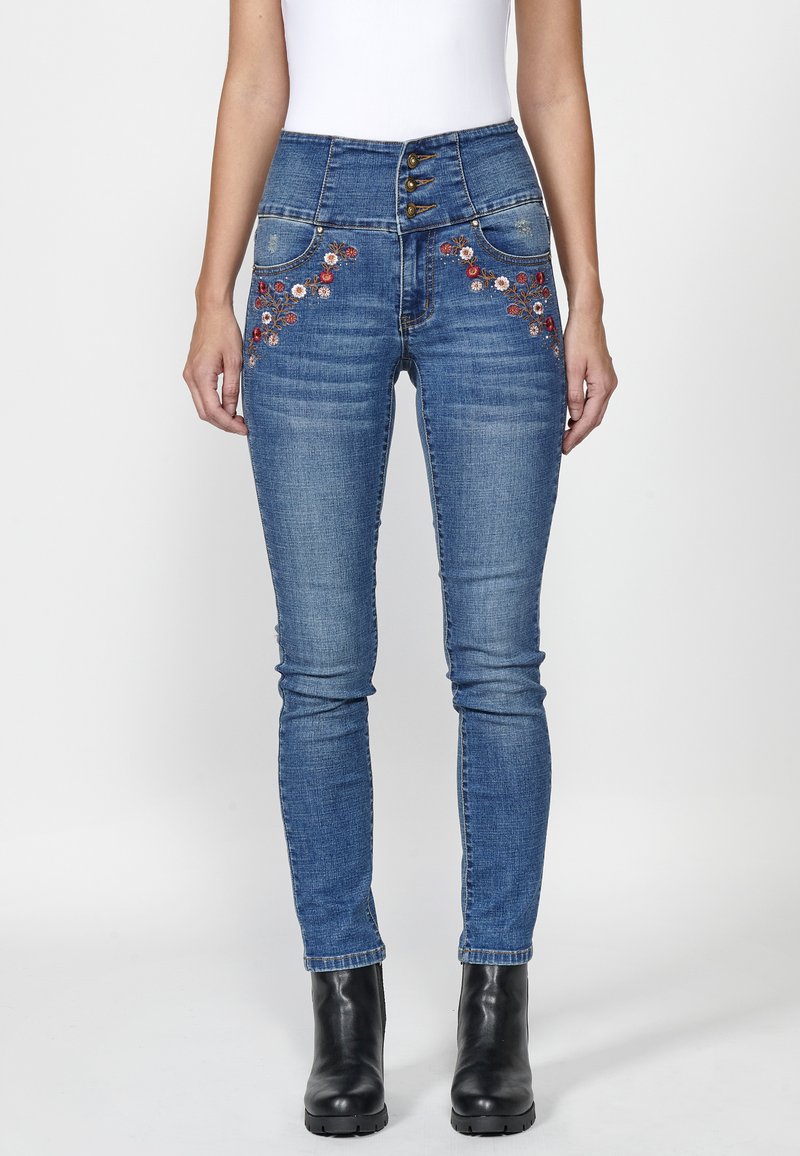 Koroshi Traperice uskog kroja - azul med   medium blue