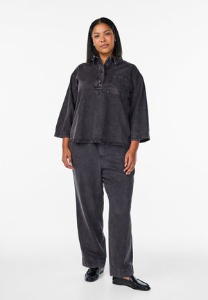 MIT ELASTISCHEM BUND - Široké nohavice - grey denim