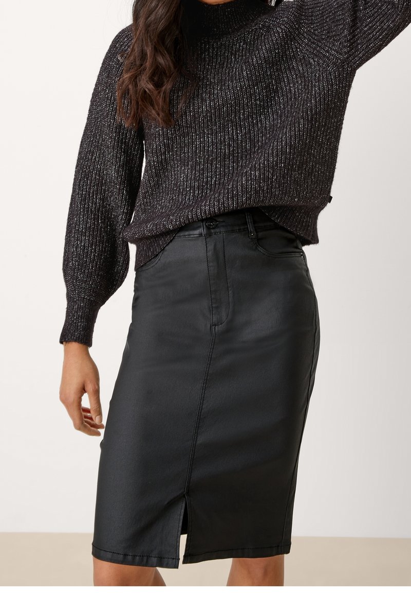 QS Strickpullover - mottled black