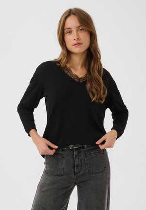 Kaffe, KALIZZA LACE PULLOVER - Pullover - black deep
