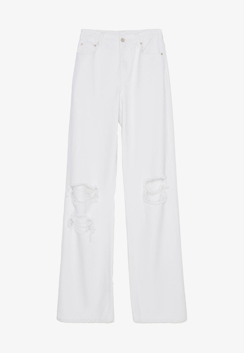 Bershka Mit Schlaghose Und Rissen Relaxed Fit Jeans White Zalando De
