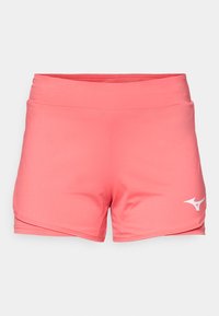 Roze atletske kratke hlače od glatkog, rastezljivog materijala. Imaju širok pojas i dizajn zakrivljenog rubnog šava. Logo je bijeli i nalazi se u donjem desnom kutu.