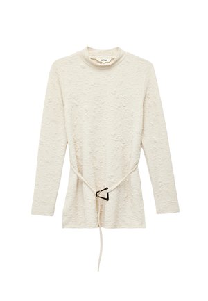 BELTED TEXTURED - Longsleeve - beige