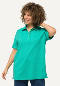 Ulla Popken MANCHES COURTES - Polotričko - turquoise green