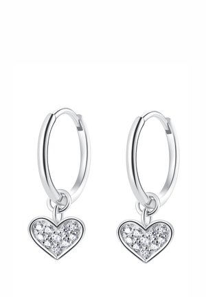 SPARKLE HEART HOOP - Ohrringe - silberfarben