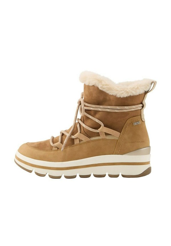 Schnürstiefelette - dark sand