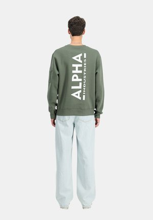 BACK PRINT - Sweatshirt - dark olive