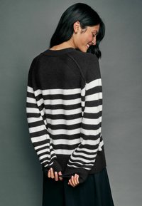 Next CREW NECK - Džemper - black white stripe