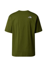 The North Face M SS ESSENTIAL OVERSIZE TEE - Triko s potiskem - woodland green