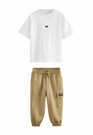SET  - REGULAR FIT - Tepláky - white tan