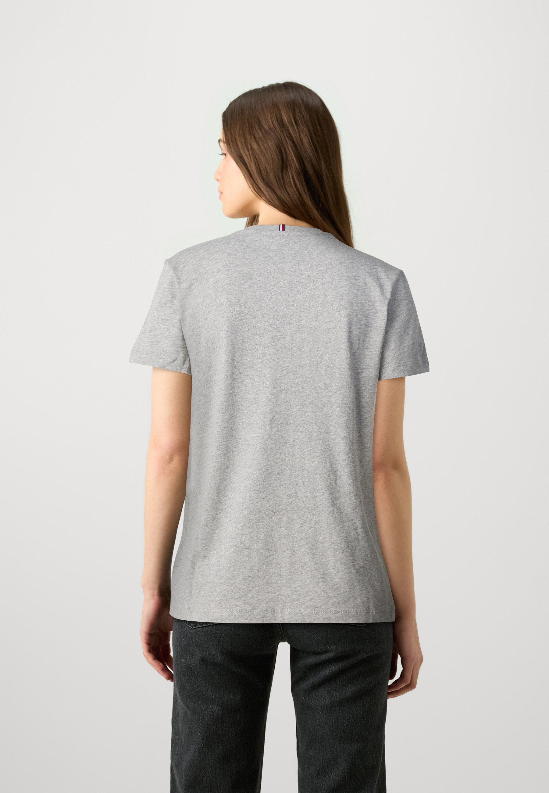 売れ筋商品|||トミー ヒルフィガー Tシャツ レディース トップス HERITAGE CREW NECK GRAPHIC TEE - Print T-shirt - light grey heather トミー ヒルフィガー TOMMY HILFIGER HERITAGE CREW NECK