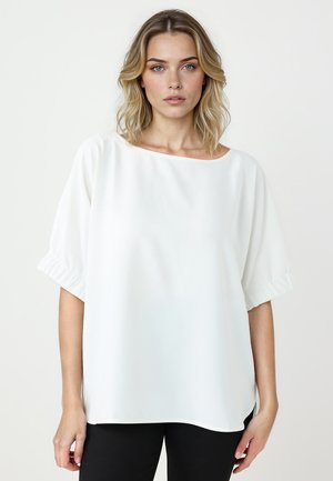 ROUND NECK ELBOW SLEEVE - Blouse - ecru