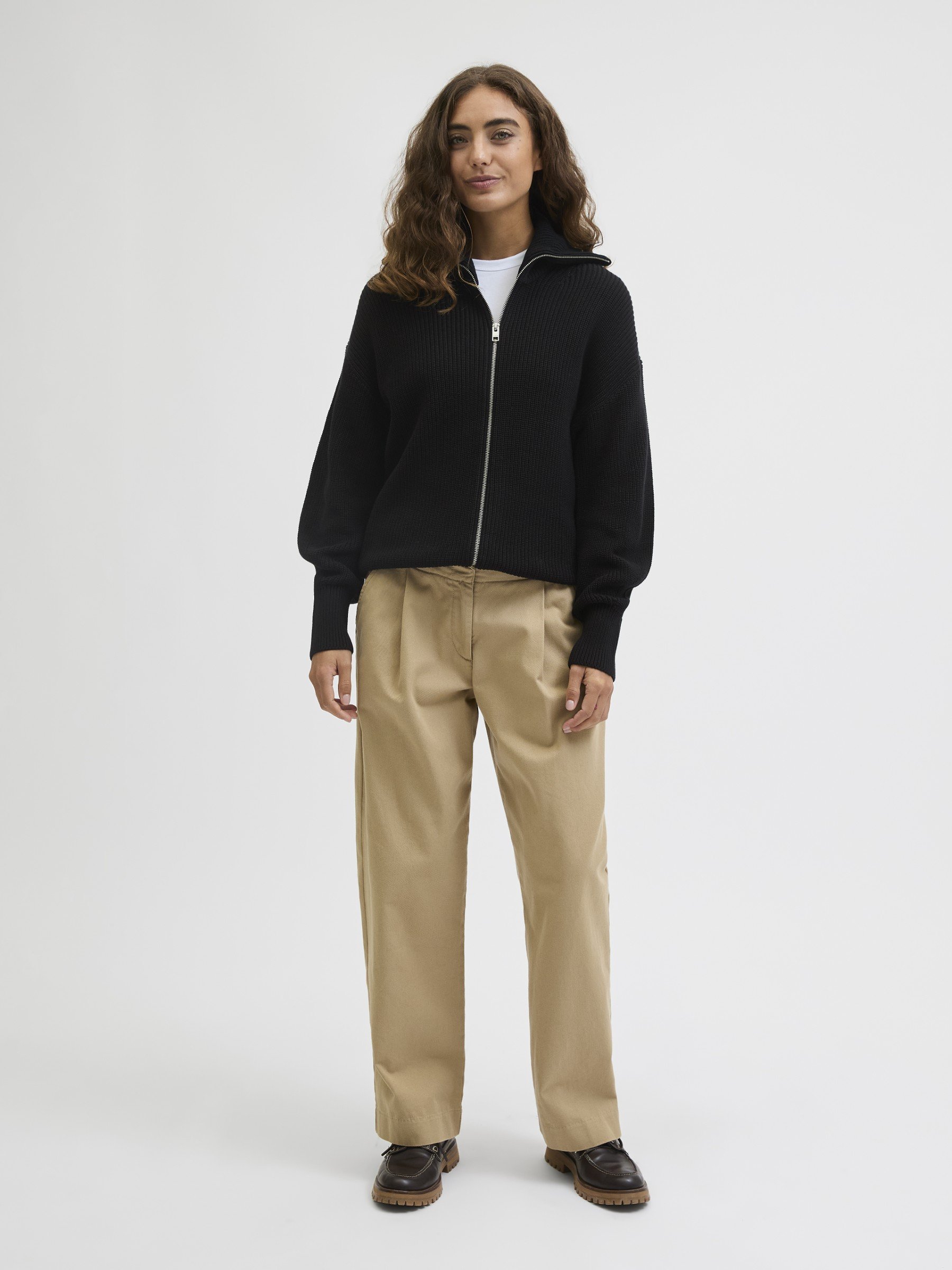 JJXX JXADELINE TWIST ZIP - Cardigan - black - Zalando.co.uk