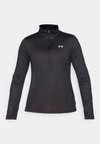 TECH 1/2 ZIP SOLID - Long sleeved top - black/white