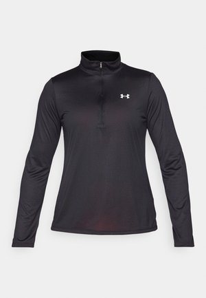 TECH 1/2 ZIP SOLID - Maglietta a manica lunga - black/white