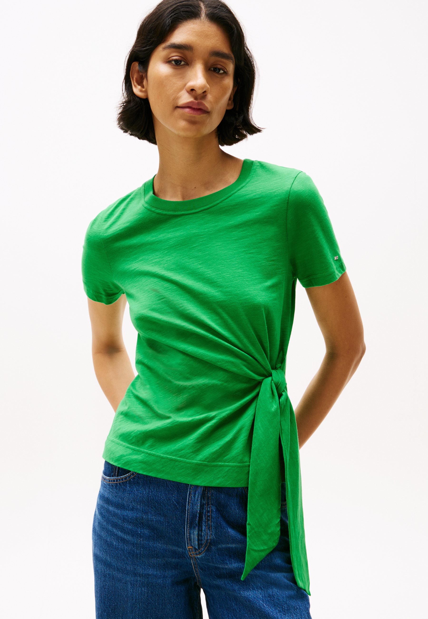 売れ筋商品|||トミー ヒルフィガー Tシャツ レディース トップス KNOT BOAT TEE - Basic T-shirt - radiant green Tommy Hilfiger KNOT BOAT TEE - Basic T-shirt - radiant green