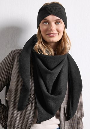 Street One, FEINSTRICK DREIECKSTUCH IN UNIFARBE - Foulard - black