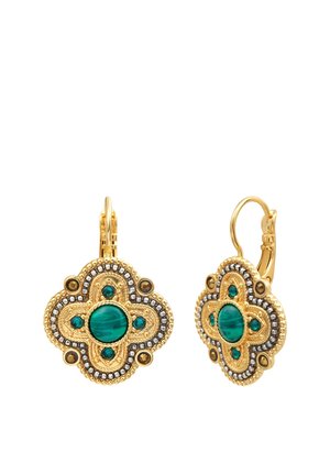 POSITANO MALACHITE EFFECT STONE CABOCHON SLEEPER - Boucles d'oreilles - green