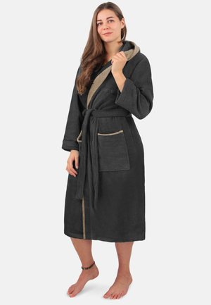 Normani, UNISEX ROB - Bademantel - schwarz/beige