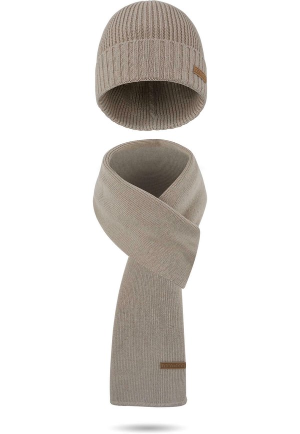 WINTERSET AUS UND GLATT - Mütze - beige