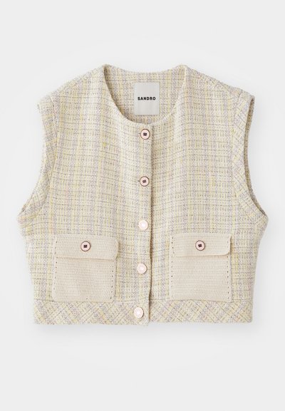 sandro VESTE - Waistcoat - jaune/ecru