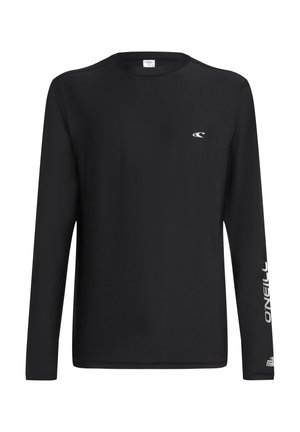 Crna majica dugih rukava O'Neill s malim bijelim logotipom valova na prsima i velikim natpisom O'Neill na desnom rukavu.