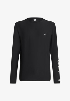 Crna majica dugih rukava O'Neill s malim bijelim logotipom valova na prsima i velikim natpisom O'Neill na desnom rukavu.