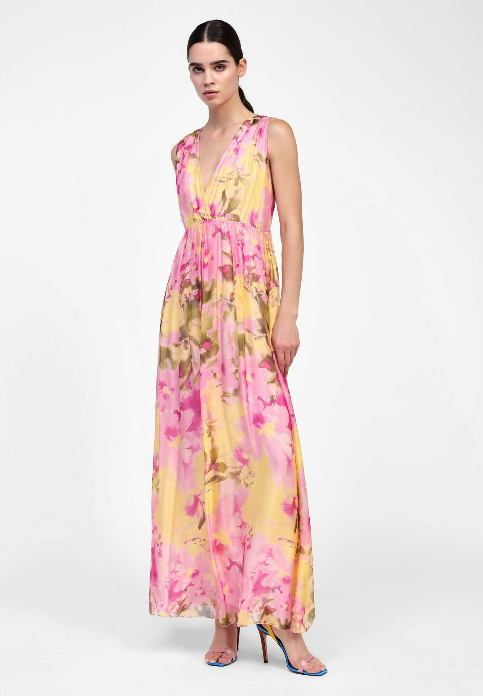 Vestito Lungo Dixie Abito Rosa Abiti Dixie In Viscosa Rosa Taglia