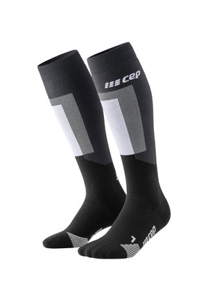 CEP KNEE HIGH SKIING THERMO KOMPRESSION - MADE IN GERMANY - Kniestrümpfe - black grey