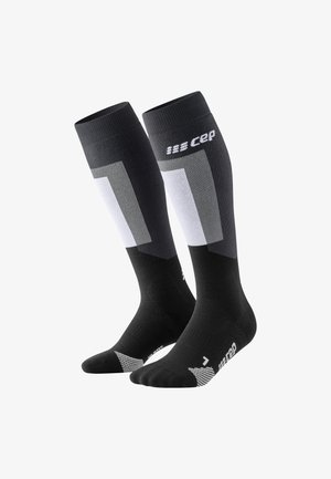 CEP KNEE HIGH SKIING THERMO KOMPRESSION - MADE IN GERMANY - Kniekousen - black grey