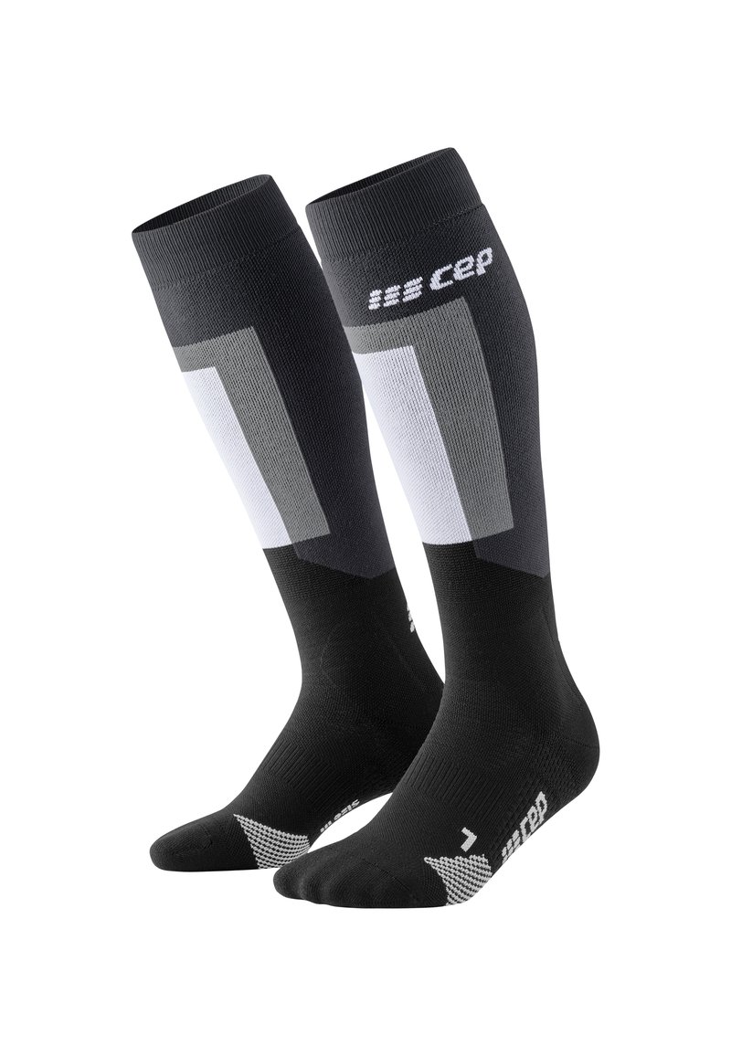 CEP KNEE HIGH SKIING THERMO KOMPRESSION - MADE IN GERMANY - Calzettoni - black grey