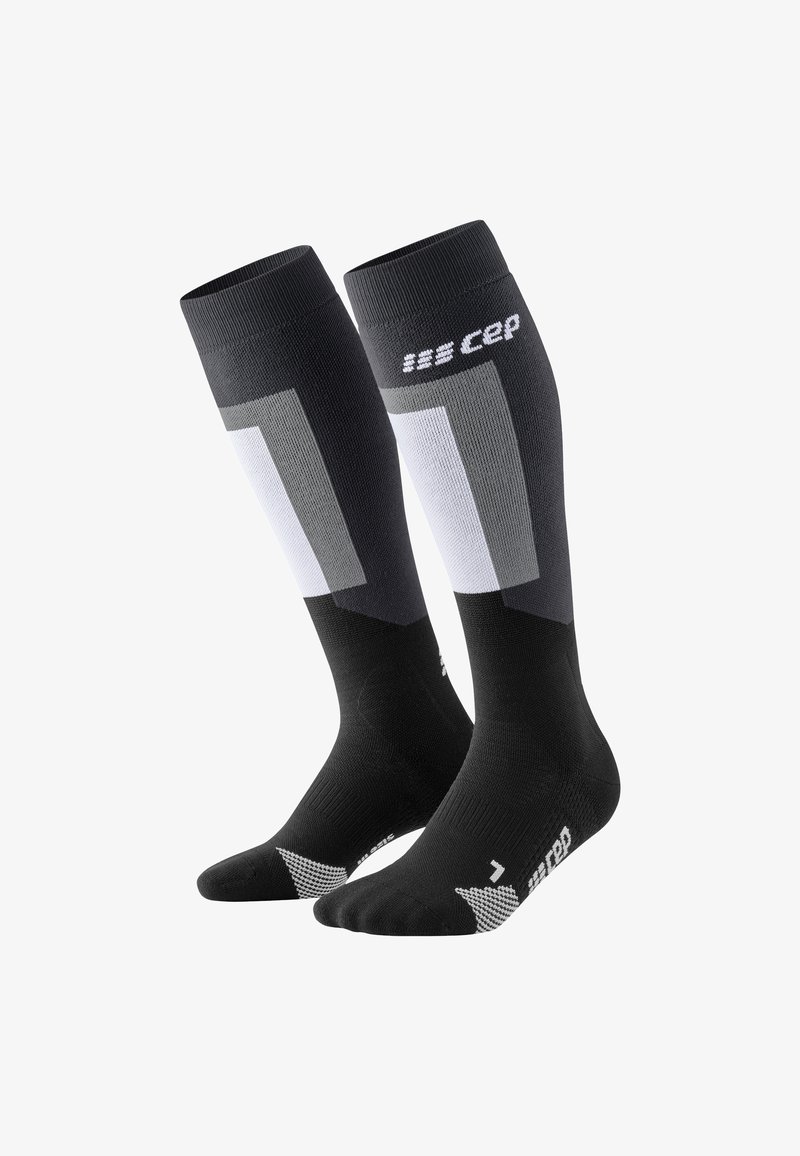 CEP KNEE HIGH SKIING THERMO KOMPRESSION - MADE IN GERMANY - Calzettoni - black grey
