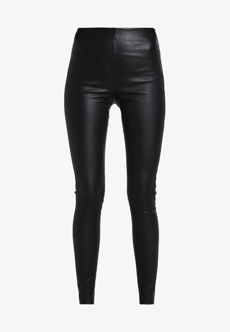 Selected Femme SFSYLVIA Leather trousers black