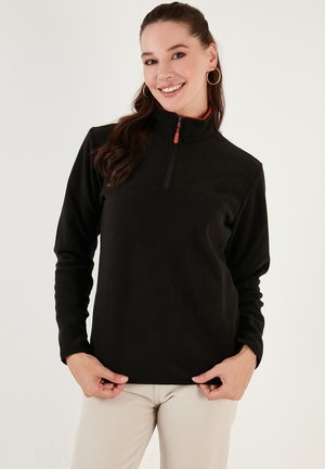 LELA HIGH COLLAR - Fleecepaita - black