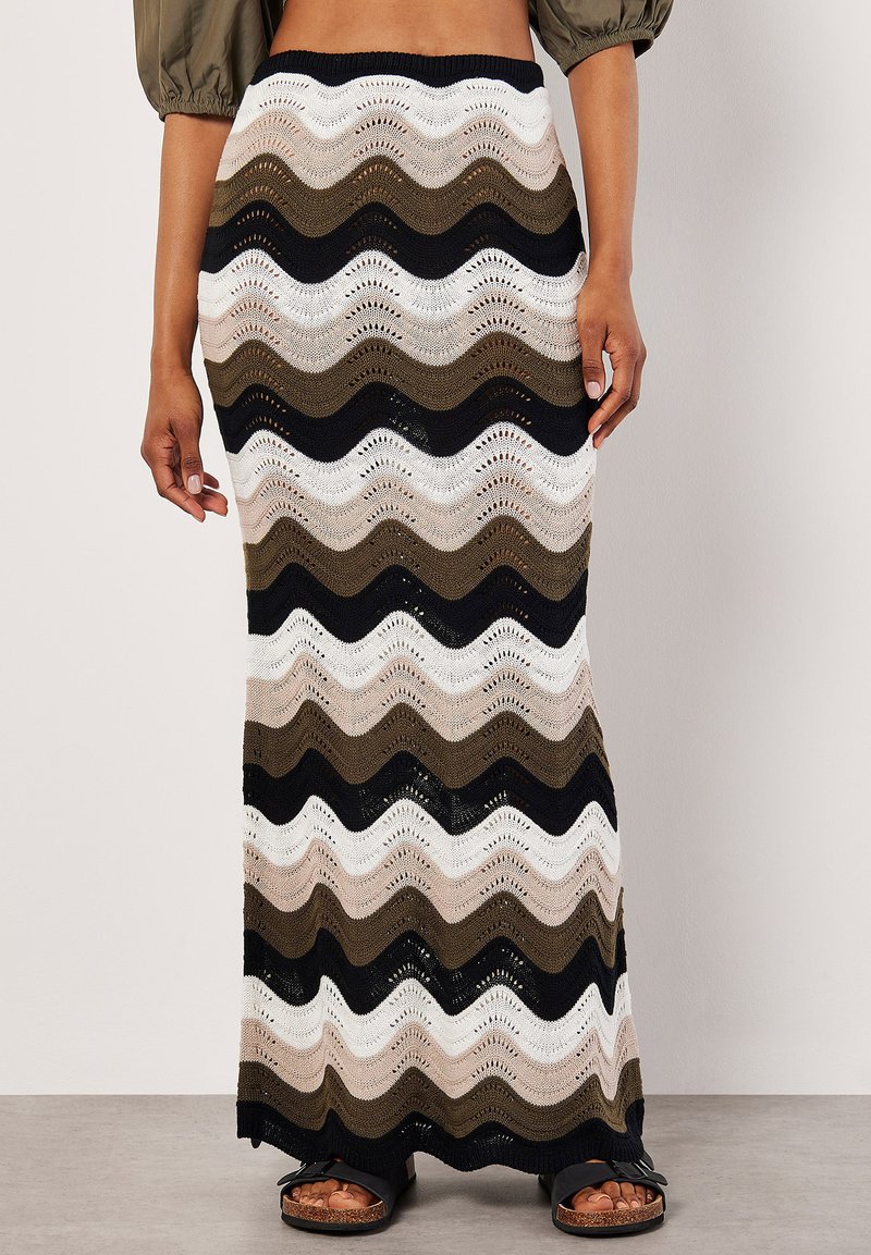 Apricot WAVES - Jupe longue - khaki