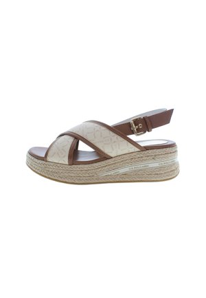 GLORY PRINT - Sandaletter med kilklack - cuoio sand