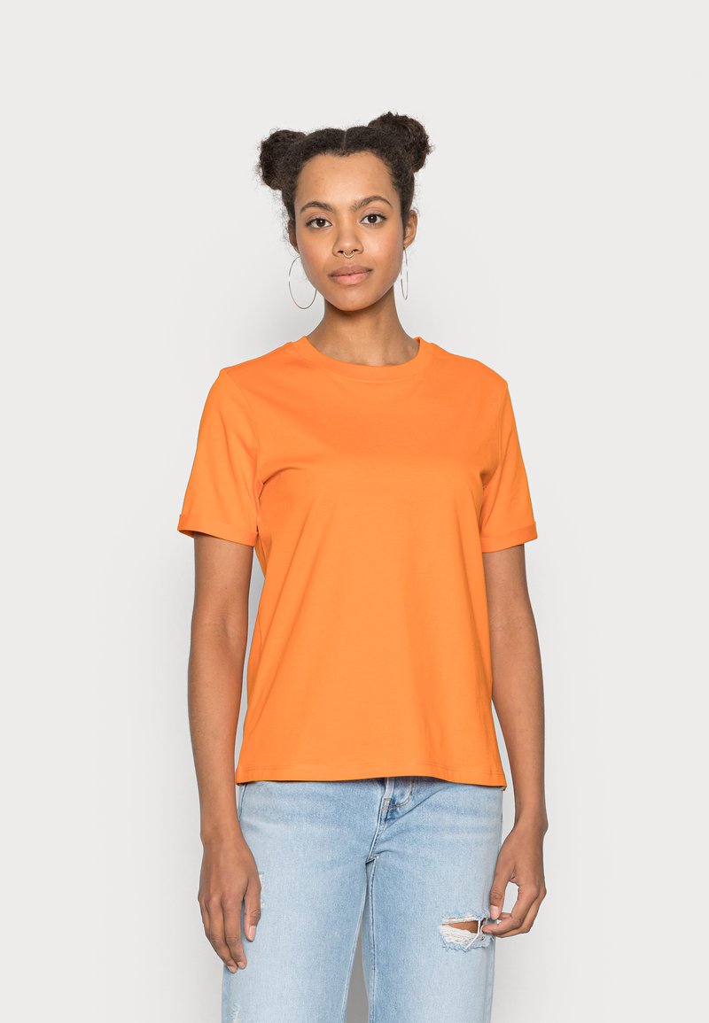 Pieces PCRIA FOLD UP SOLID TEE - T-shirt básica - exuberance