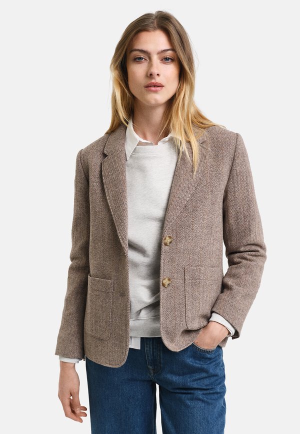 REGULAR FIT  HERRINGBONE  - Blazer - caramel beige