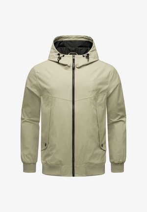 Beezž jakki kapuutsiga, tõmbluku sulgemisega, ees taskud, elastsed mansetid ja sile tekstuur. Ees on brändi logo.