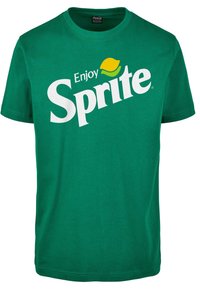Grøn bomulds t-shirt med et stort hvidt "Sprite" logo med en gul citron accent. Rund halsudskæring, korte ærmer, afslappet pasform.