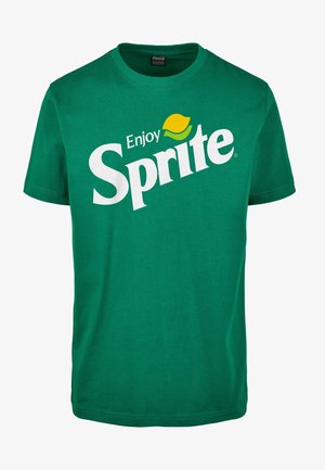 Grøn bomulds t-shirt med et stort hvidt "Sprite" logo med en gul citron accent. Rund halsudskæring, korte ærmer, afslappet pasform.
