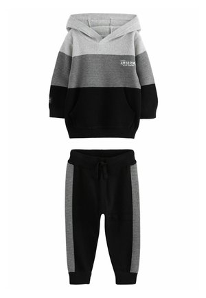 TEXTURED AND JOGGERS SET - REGULAR FIT - Kapucni - black grey