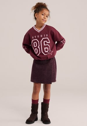 WE Fashion, Jupe portefeuille - aubergine