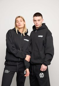Multiply Apparel OVERSIZE HEAT - Mikina so zipsom - black soda washed